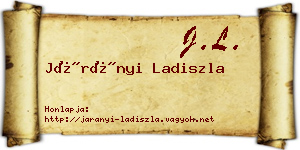 Járányi Ladiszla névjegykártya